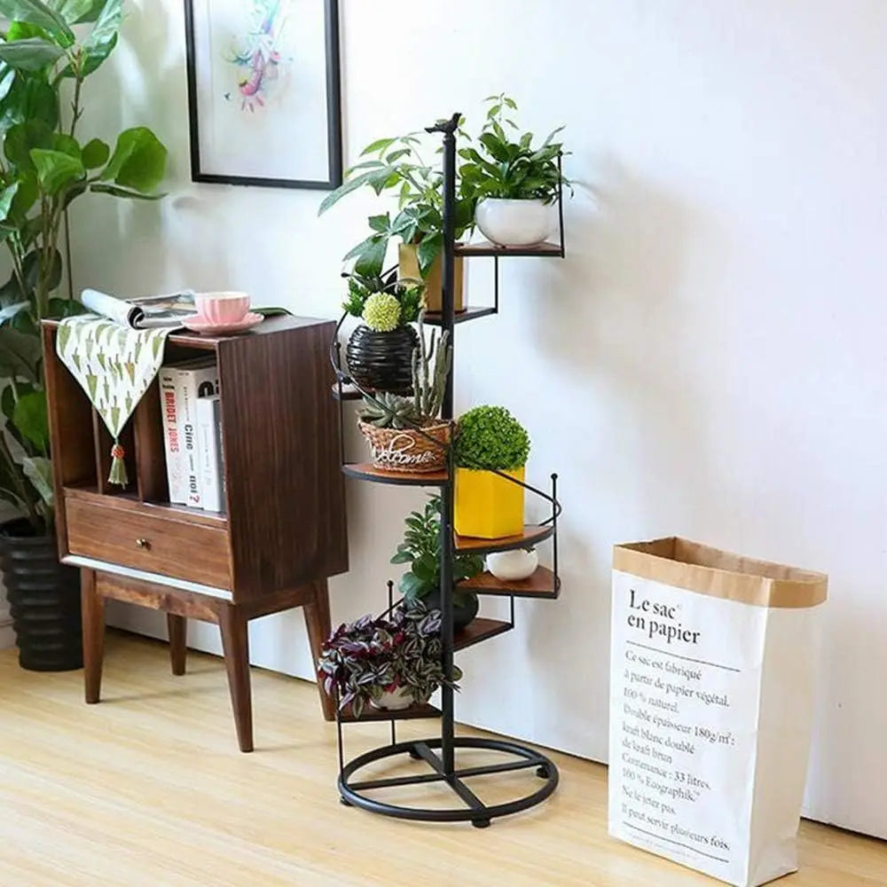Floating Shelves 8 Tier Metal Spiral Staircase Design Display Holders