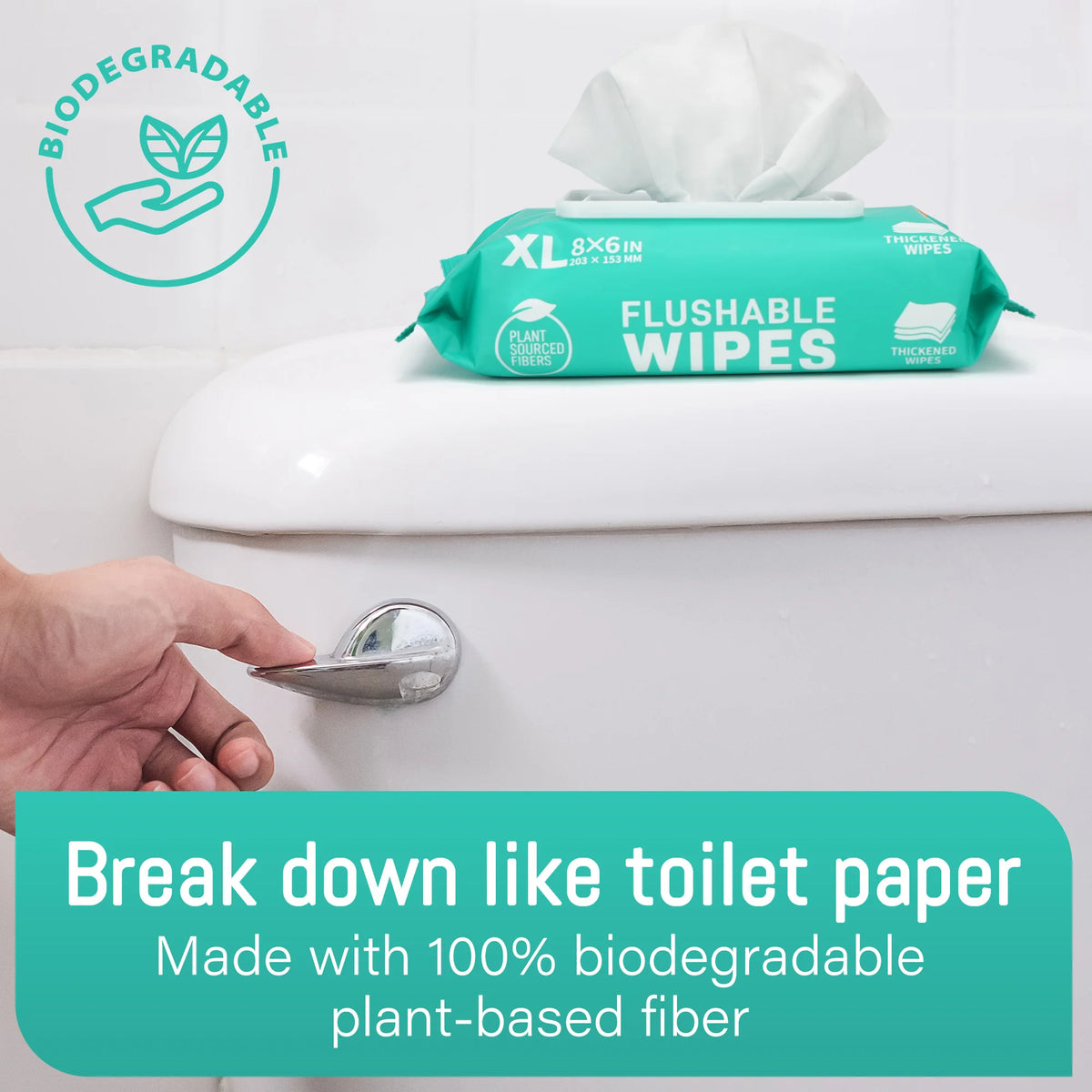 Flushable Wet Wipes With Thickened Texture For Home Or Outdoor