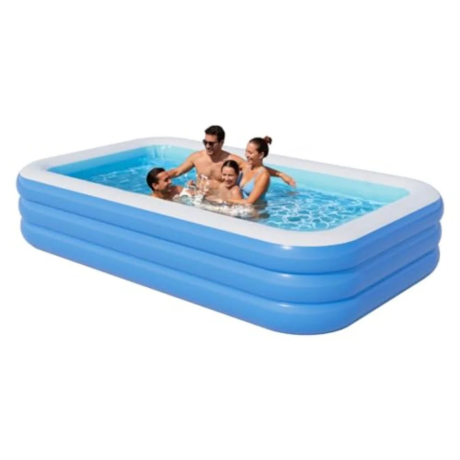 Inflatable Rectangular Family Pool For Adults Backyard Fun