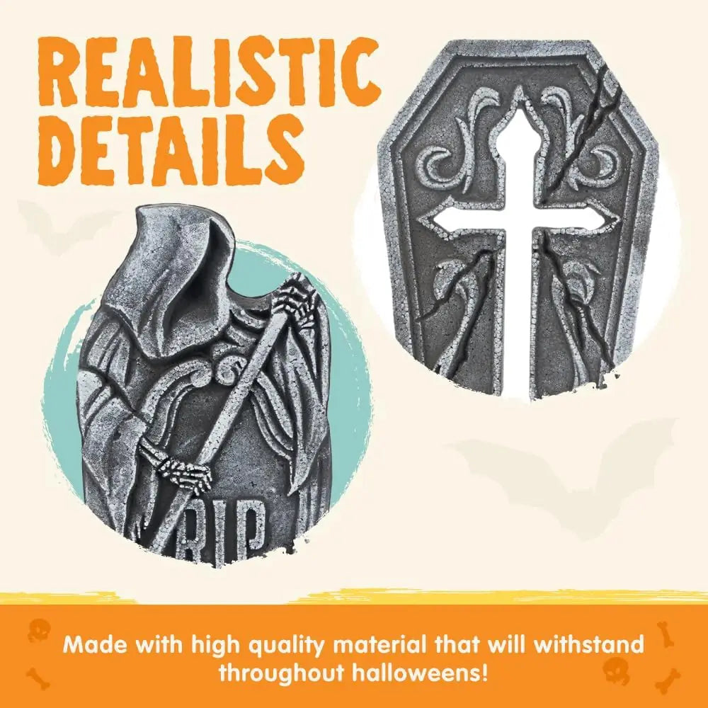 Halloween Tombstone Decorations Outdoor Graveyard Yard Decor