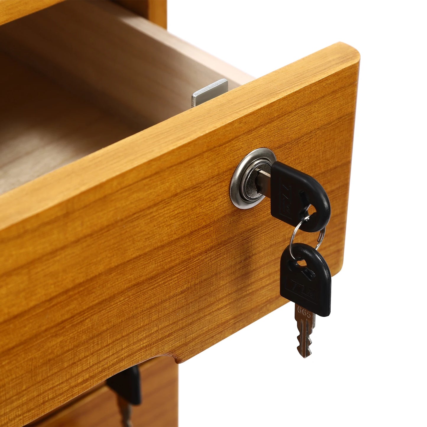 Bymaocar Wooden Desktop Storage Cabinet With Lockable Drawers