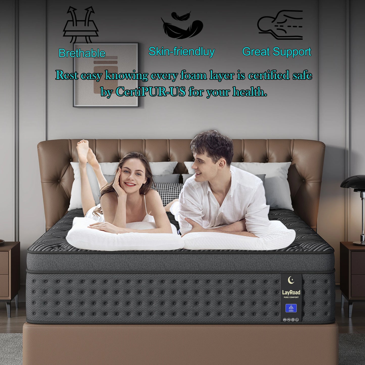 Layroad Memory Foam Hybrid Mattress With Pocket Springs