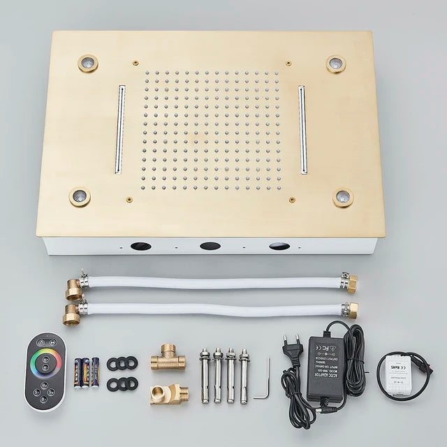 Shinesia Thermostatic Concealed LED Rainfall Shower System With Remote Control