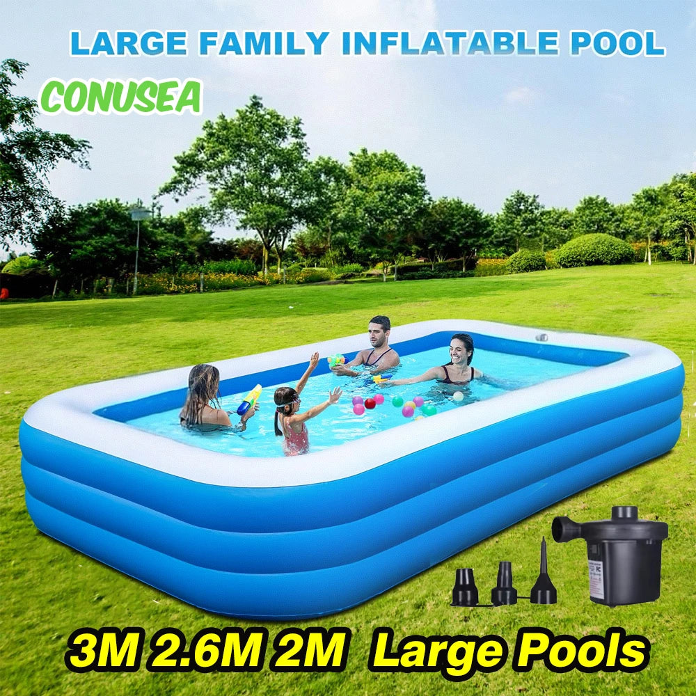 Inflatable Family Pool For Backyard And Outdoor Fun