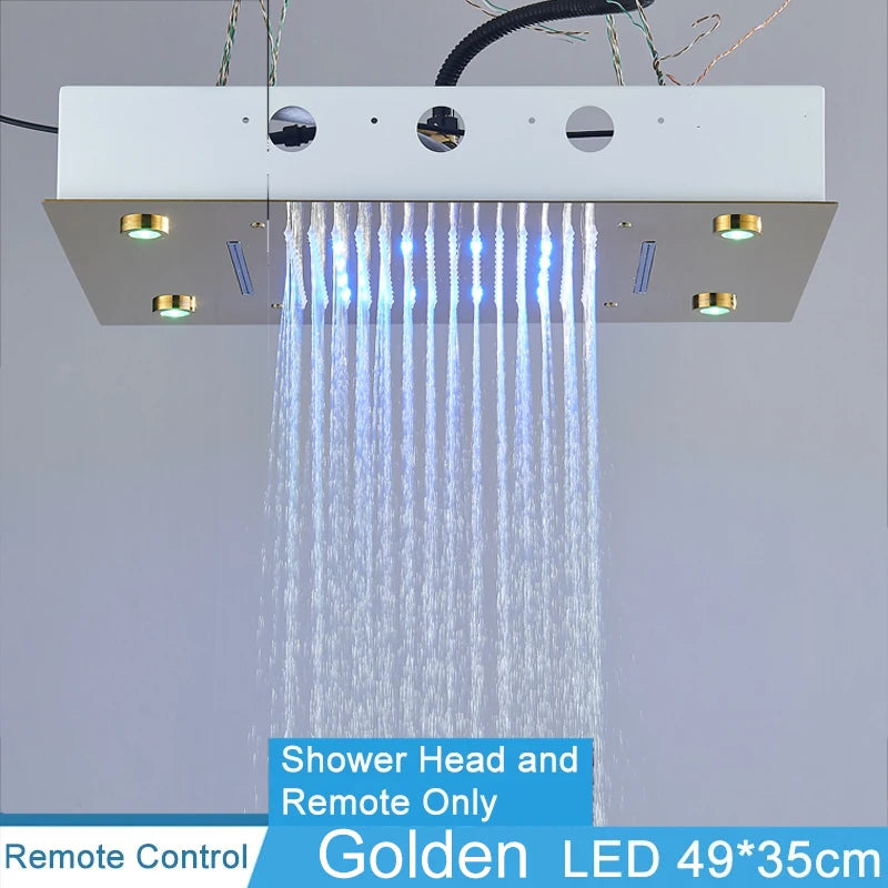Shinesia Thermostatic Concealed LED Rainfall Shower System With Remote Control