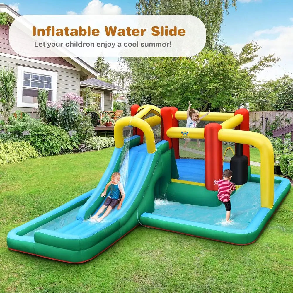 YTYIN Inflatable Water Slide Park Wet Dry Combo Bounce House