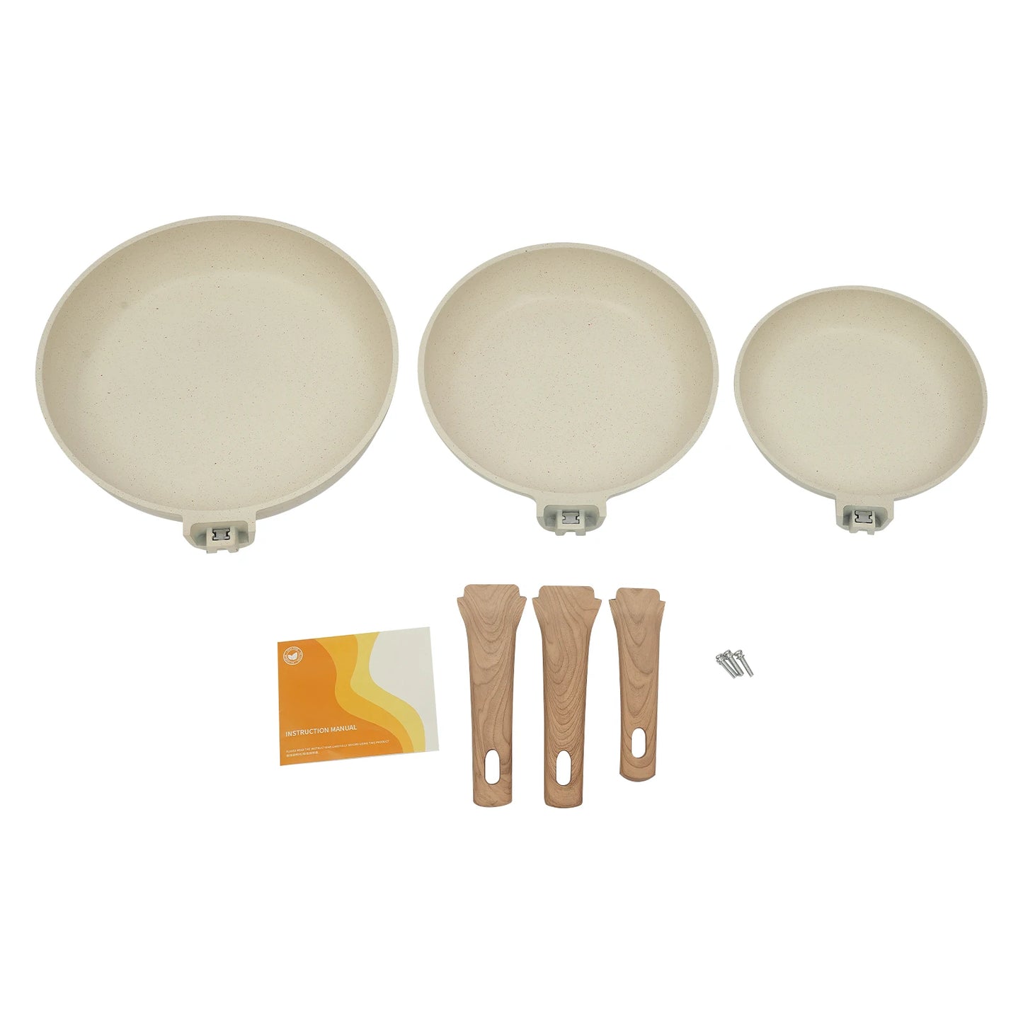 Bymaocar 3 Piece Frying Pan Set Stainless Steel Cookware Oven Safe