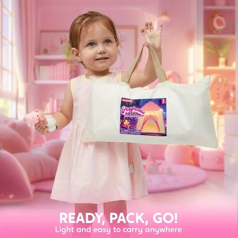 Joyfy Princess Tent With LED Star Lights For Kids