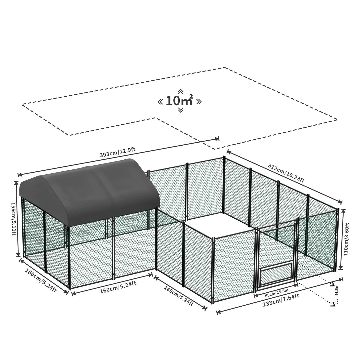 Metal Chicken Coop With Walk In Run And Waterproof Cover