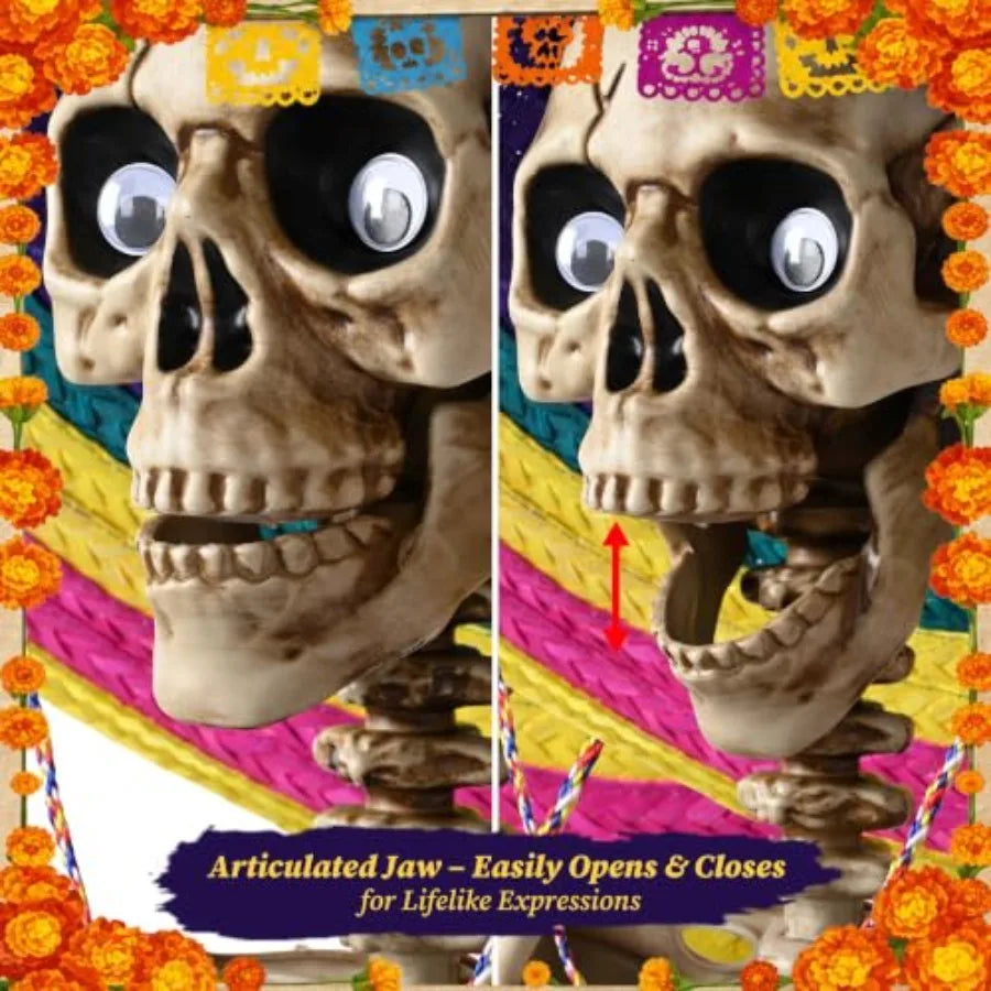 Day Of The Dead Posable Skeleton Halloween Altar Decoration