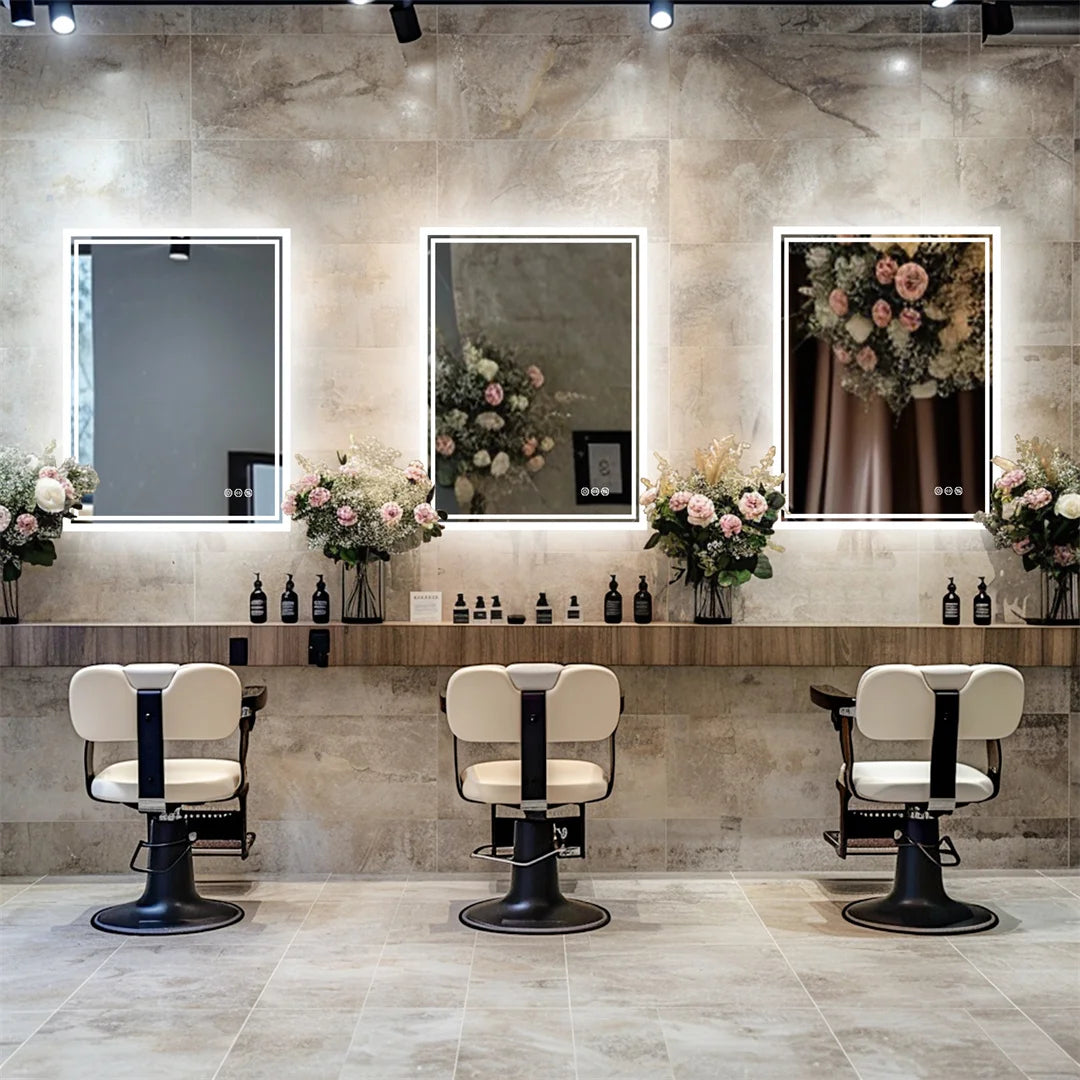 LUVODICRI LED Backlit Frameless Anti Fog Bathroom Mirror