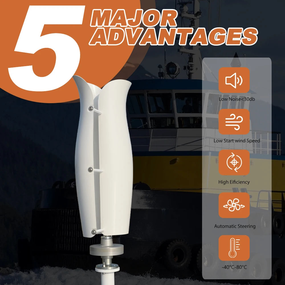 SMARAAD Silent Wind Turbine Generator 1200W 12-48V With Controller