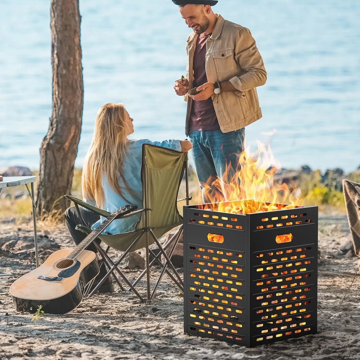 Fire Pit Burn Barrel Ultra Thick Burn Drum For Yard Waste