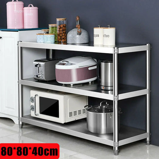 Stainless Steel Heavy Duty Storage Shelving Rack For Pantries And Kitchens