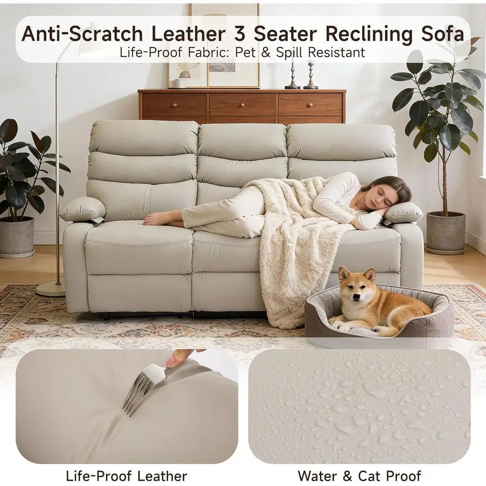 3 Seater Reclining Loveseat Sofa Set for Living Room RV