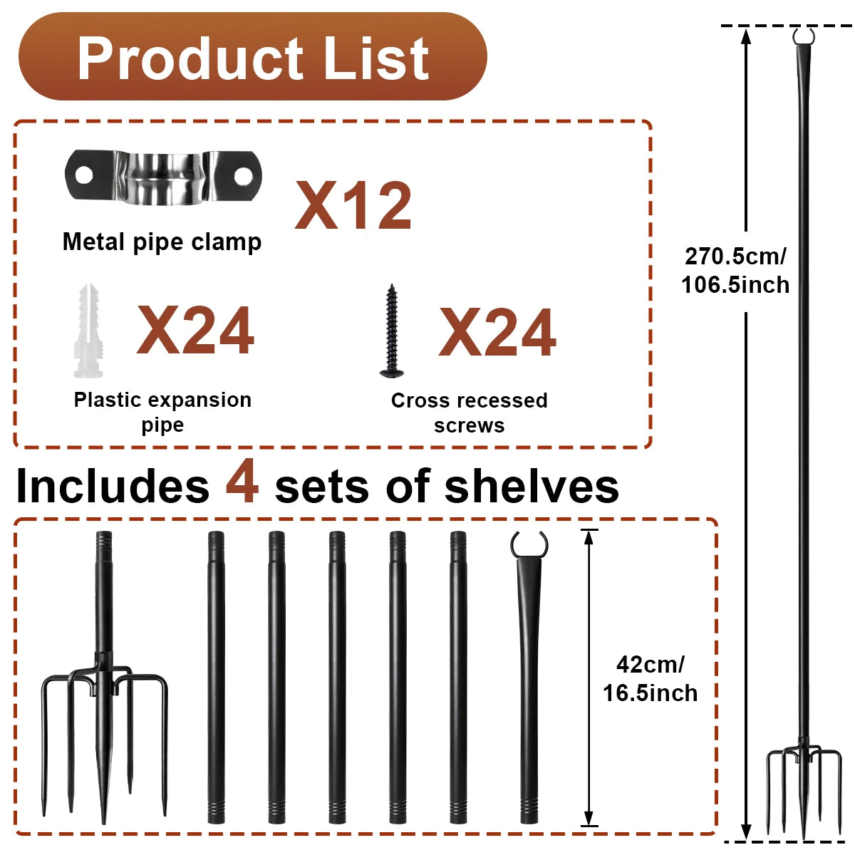 Aiopp Outdoor String Light Poles, Heavy Duty Metal Lamp Stands