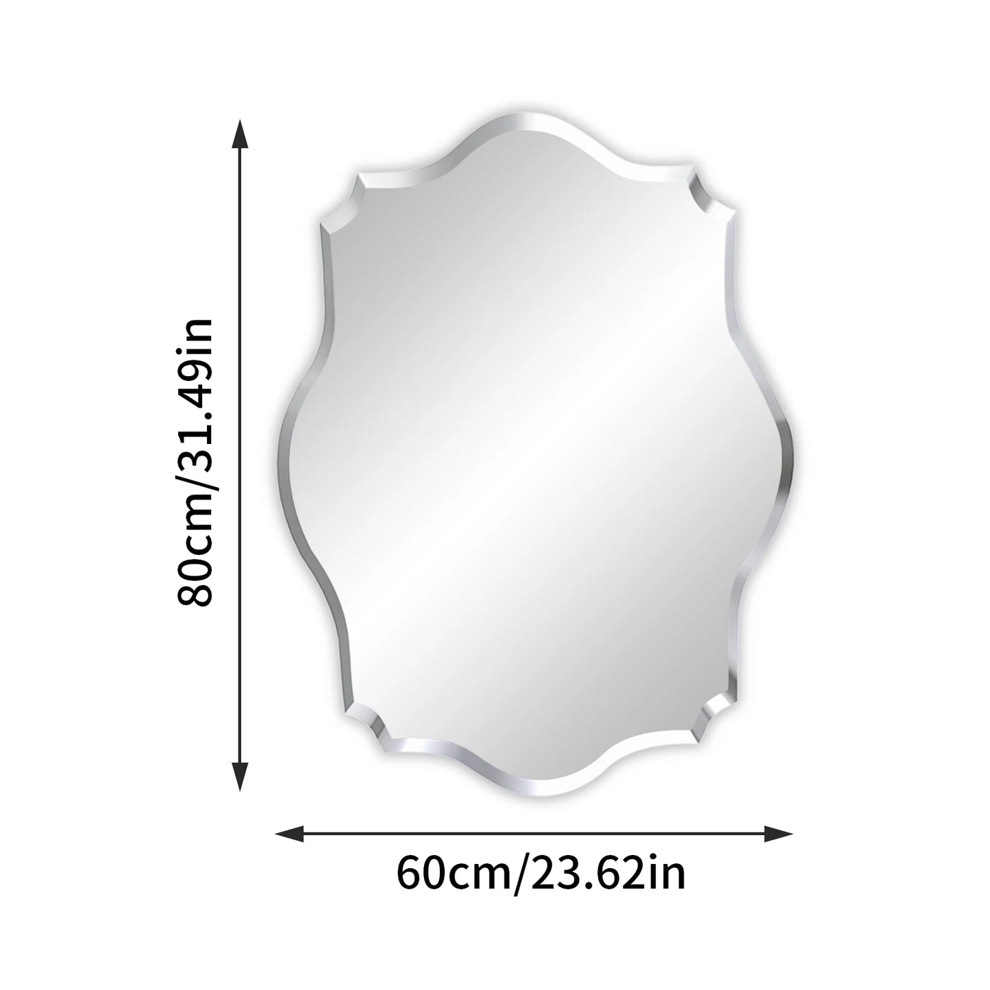 Wisfor Frameless Wall Mirror Beveled Edge For Bathroom