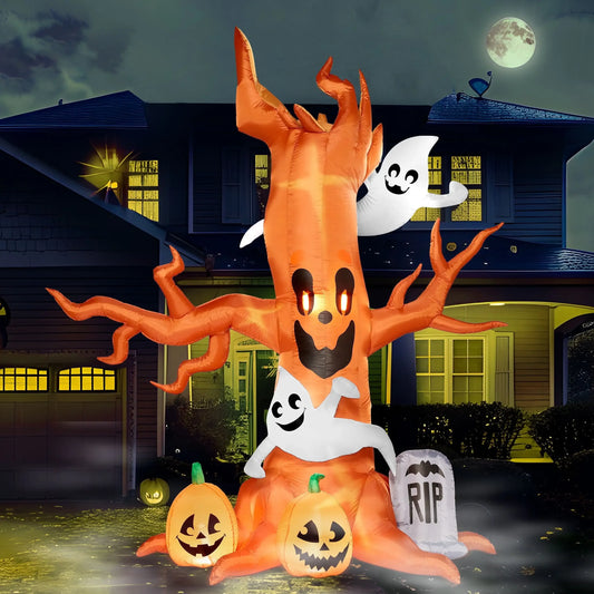 Joyfy Halloween Inflatable Scary Tree With Ghost And Leds