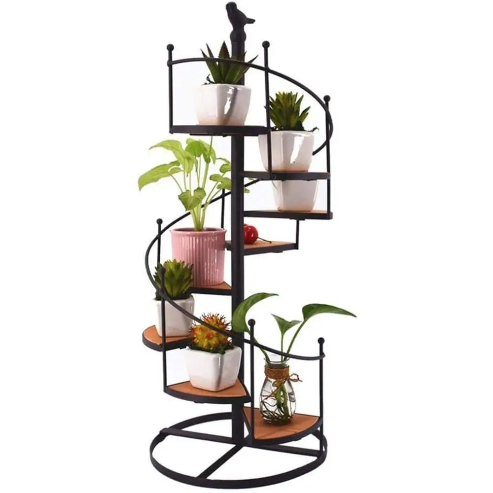 Floating Shelves 8 Tier Metal Spiral Staircase Design Display Holders
