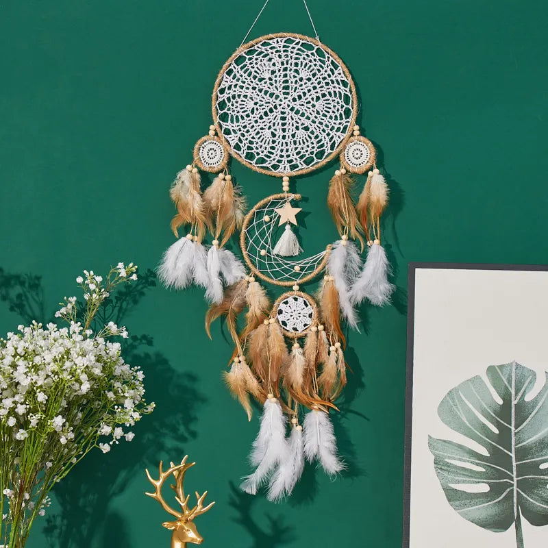 Moon Dream Chaser Bohemian Dream Catcher Wall Decor Set