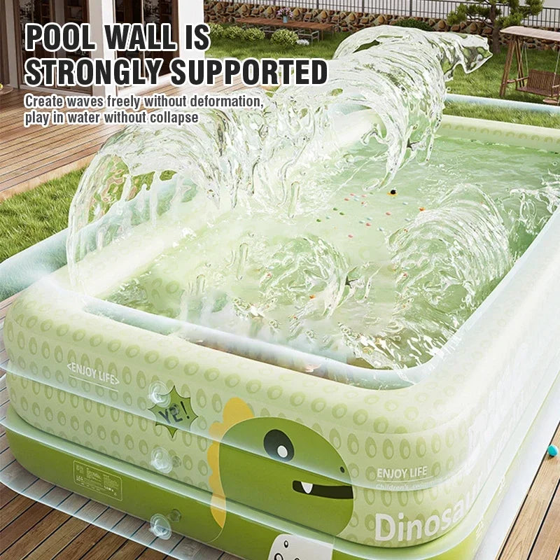 Inflatable Family Pool For Outdoor Use