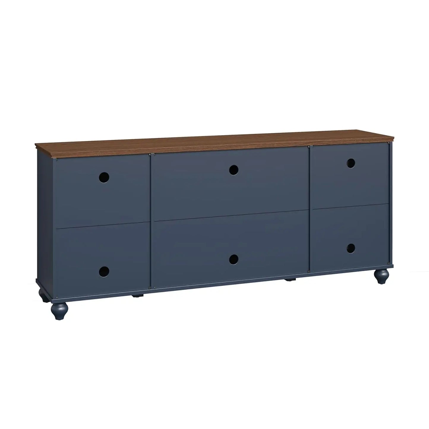 Farmhouse TV Stand Entertainment Center With Glass Doors And Shelves