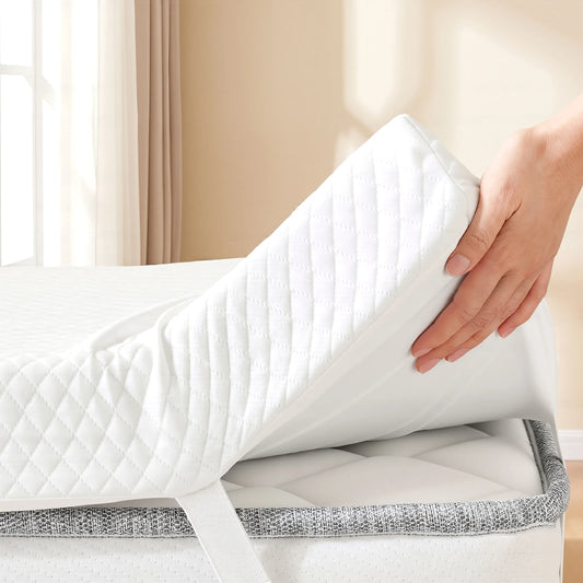 MCQ Gel Infused Memory Foam Mattress Topper With Cooling Cover