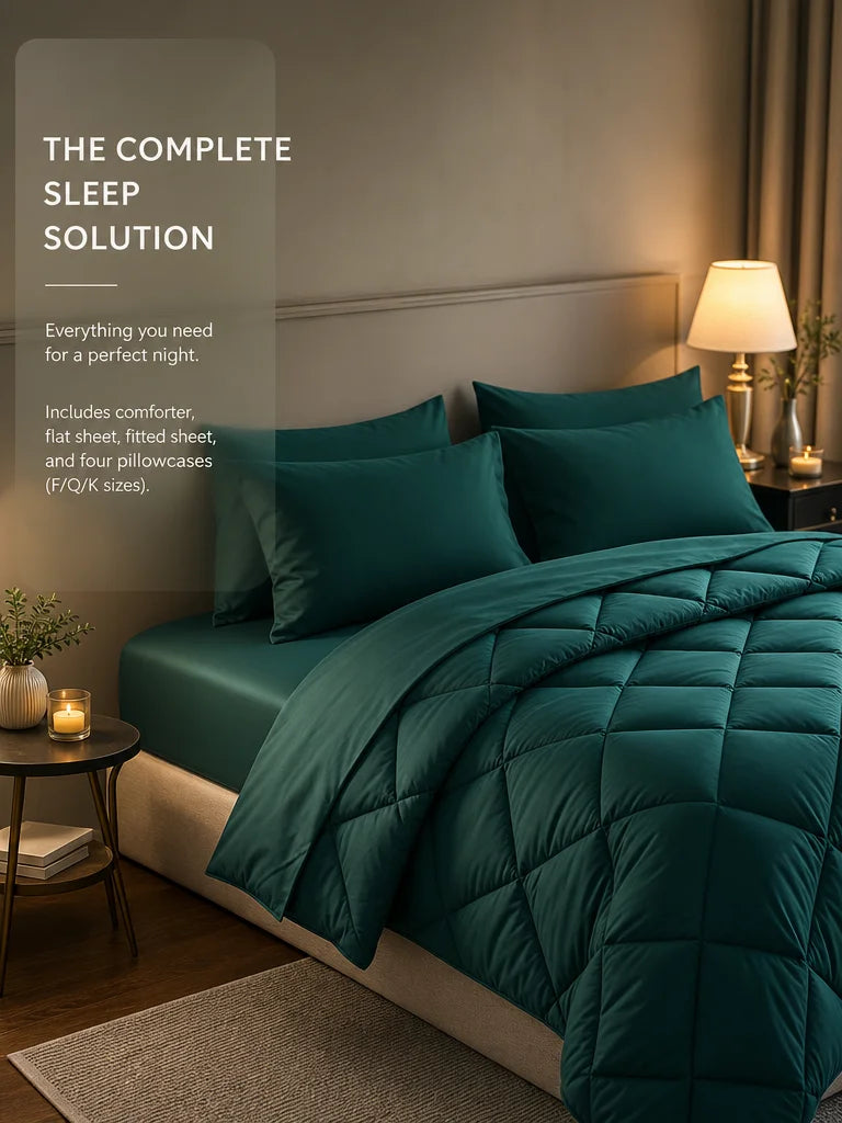EasYum 7 Piece Bedding Set Comforter Sheet Pillowcases
