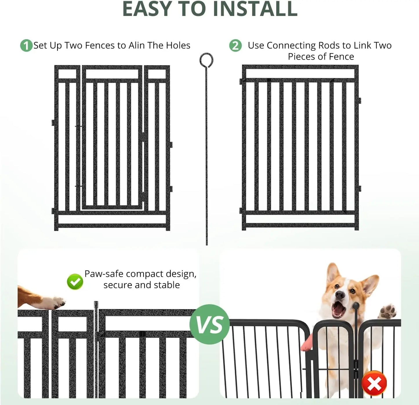 Durable Dog Fence Outdoor Indoor Metal Playpen For Dogs