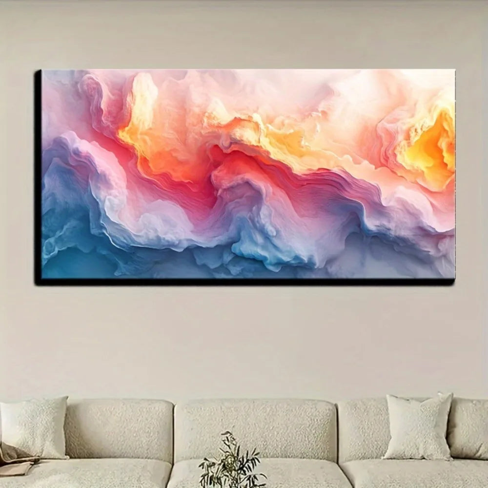 Modern Fantasy Abstract Wall Art Decor With Pine Wood Frame