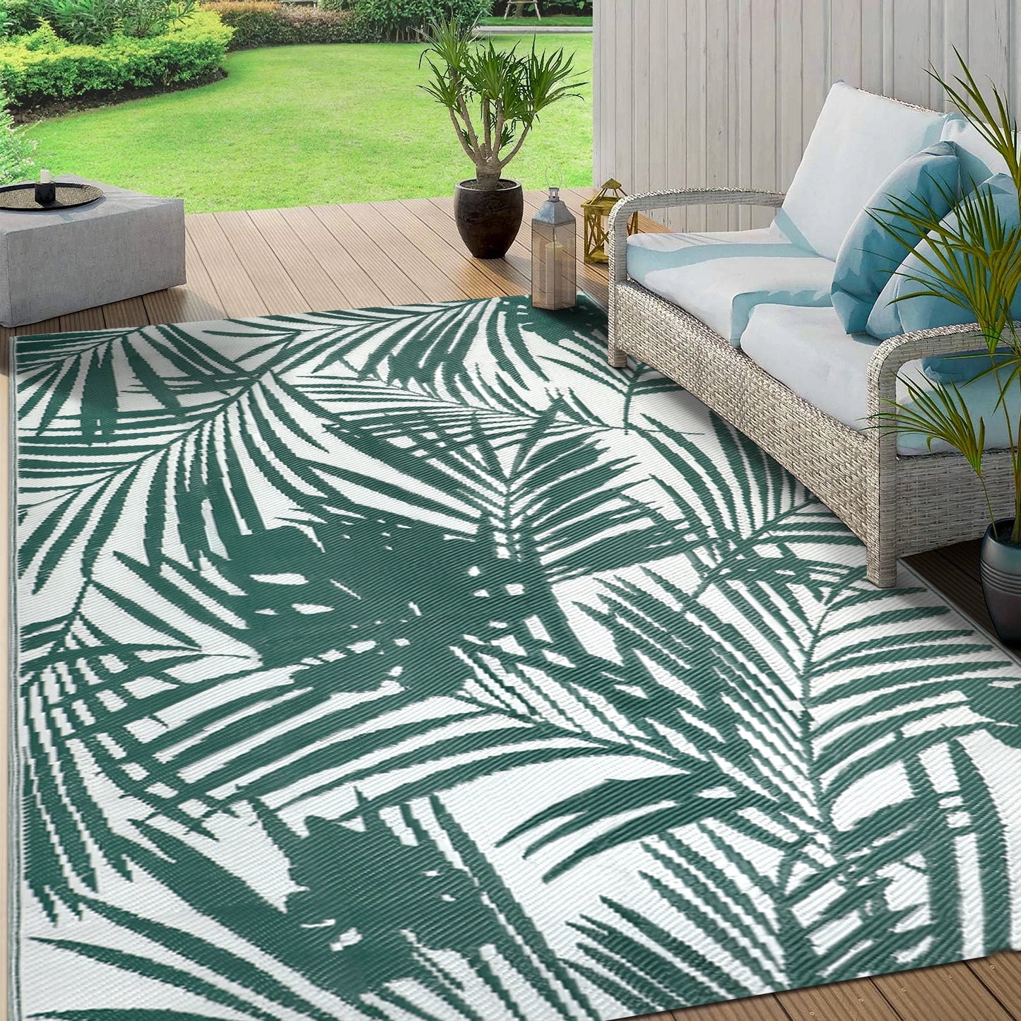 Outdoor Rug Waterproof Recycled Plastic Polypropylene For Patio Deck Camping