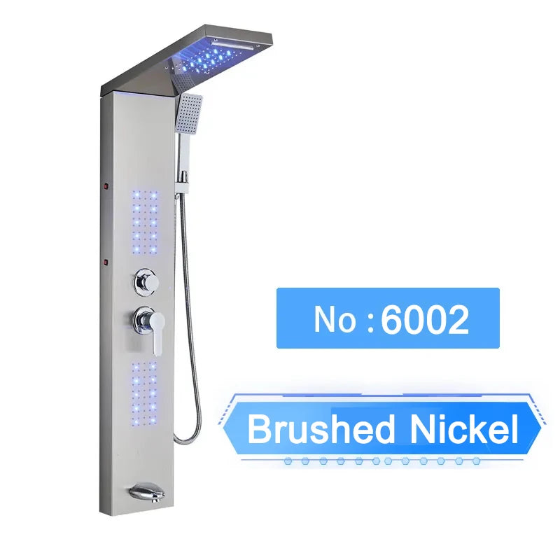 Shinesia LED Shower Panel With Waterfall Rainfall And Massage Jets