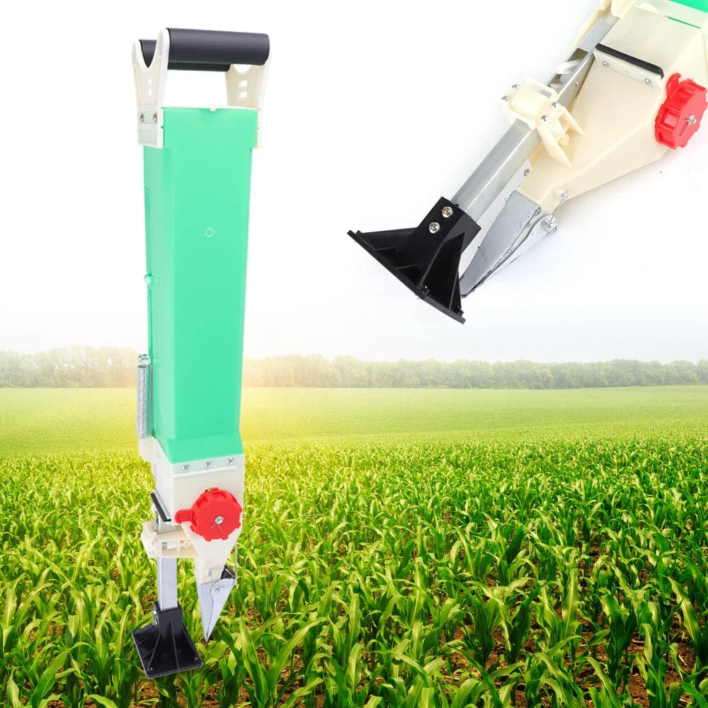 Manual Single Tube Seeder - Adjustable Height & Depth Standing Garden Planter Tool - Soil Planting Set for Vegetables/Flowers