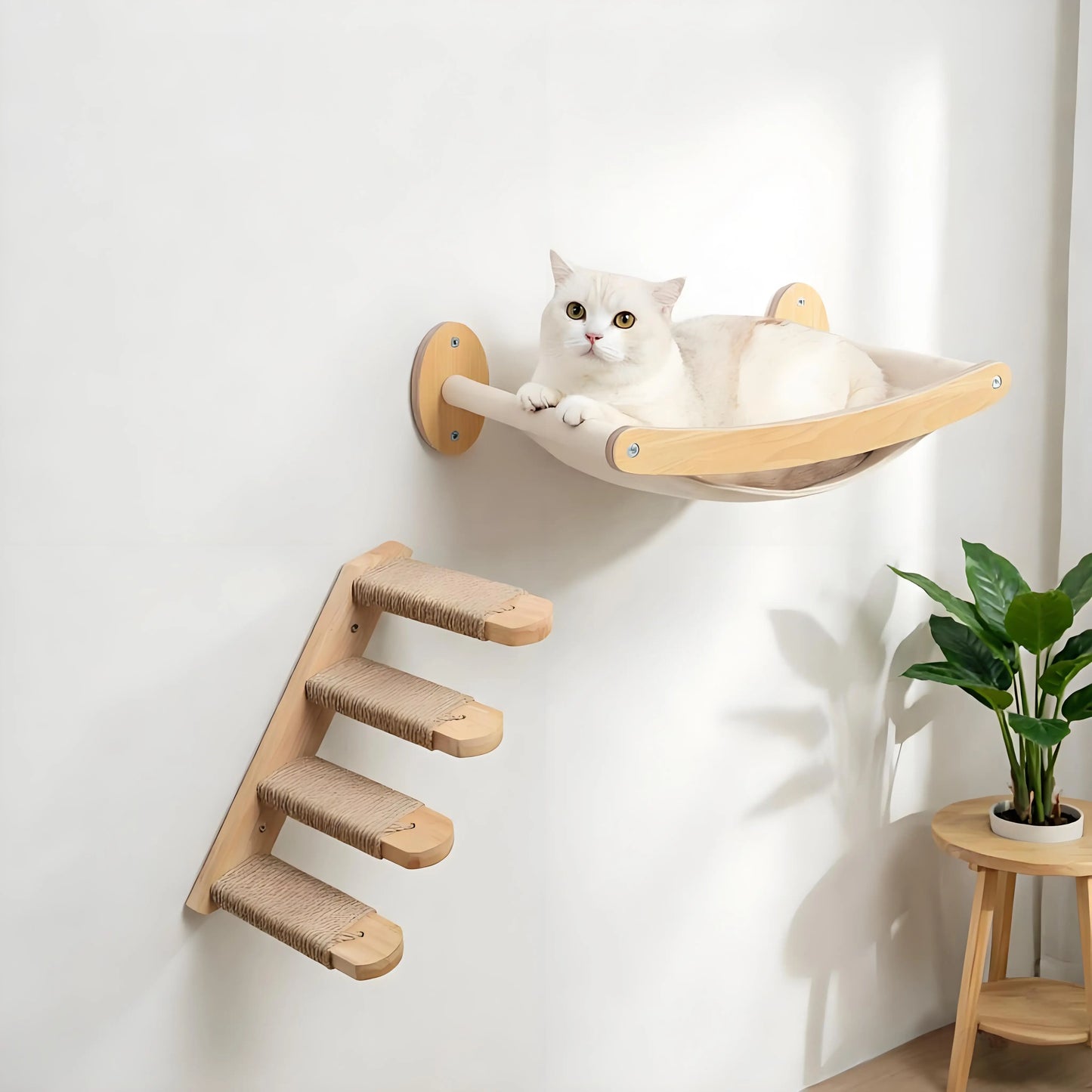 CWV Cat Hammock And Stairway Wall Mounted Scratching Furniture