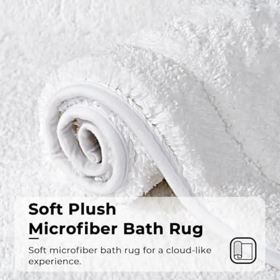 Non Slip Washable Microfiber Bath Mat, Water Absorbent Bathroom Rug