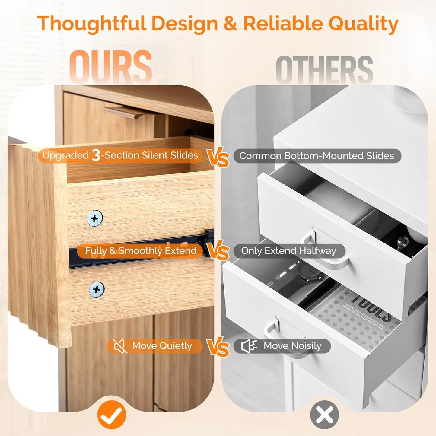 Fluted Bathroom Floor Storage Cabinet with Fluted Door 3 Drawers,Modern 12 Inch Deep Short Bathroom Storage Cabinet, Customized