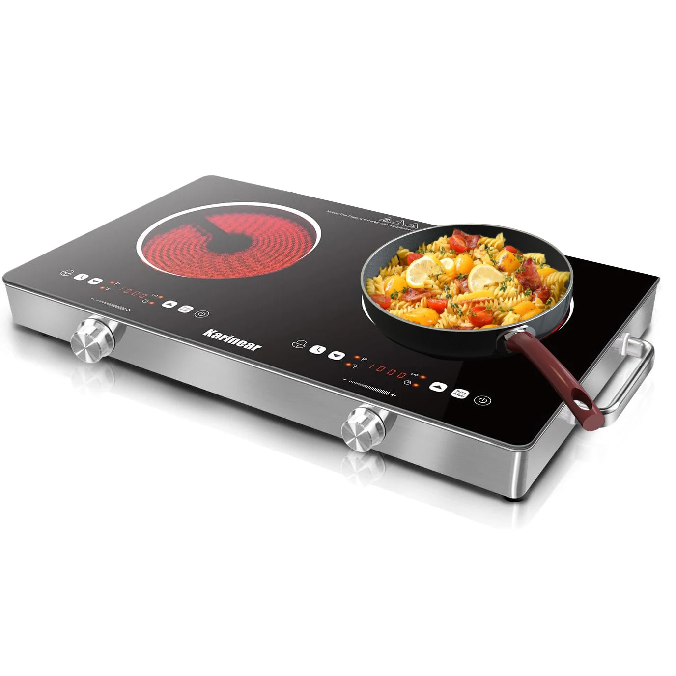 Karinear Dual Zone Ceramic Hob With Knobs And Touch Control