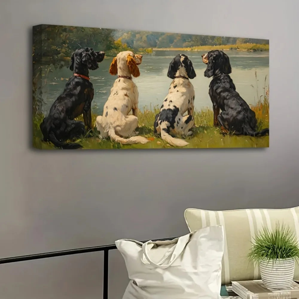 Natural Landscape Painting In Victorian Style With Decorative Frame