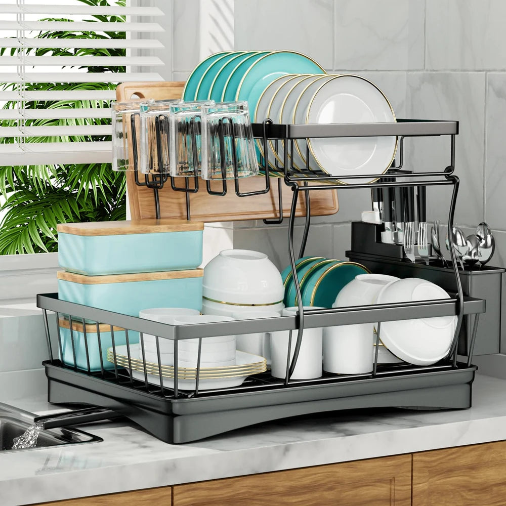 Dish Drying Rack For Kitchen Countertops Removable Draining Rack