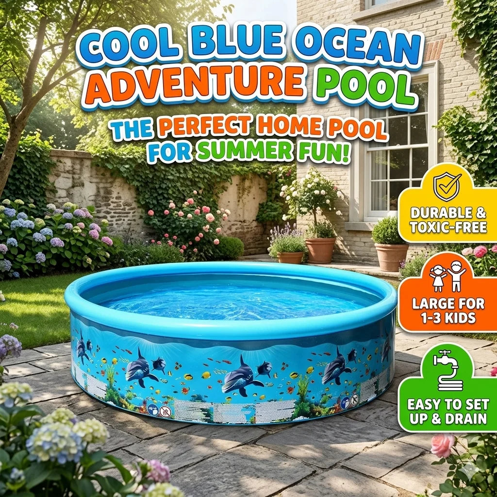 Inflatable Foldable Swimming Pool With Multifunction Reusable Water Sprayer