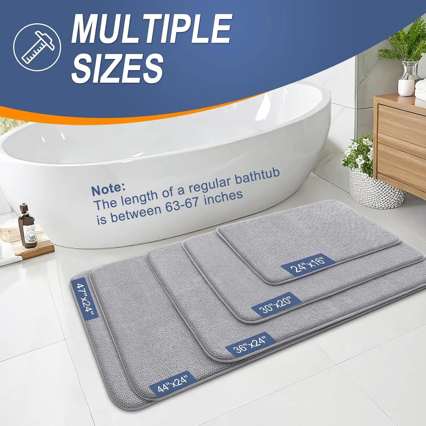 Thick Memory Foam Bath Rug Non Slip Absorbent Mat