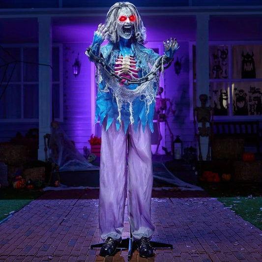 Joyfy Animatronic Zombie Halloween Prop With Light Up Eyes