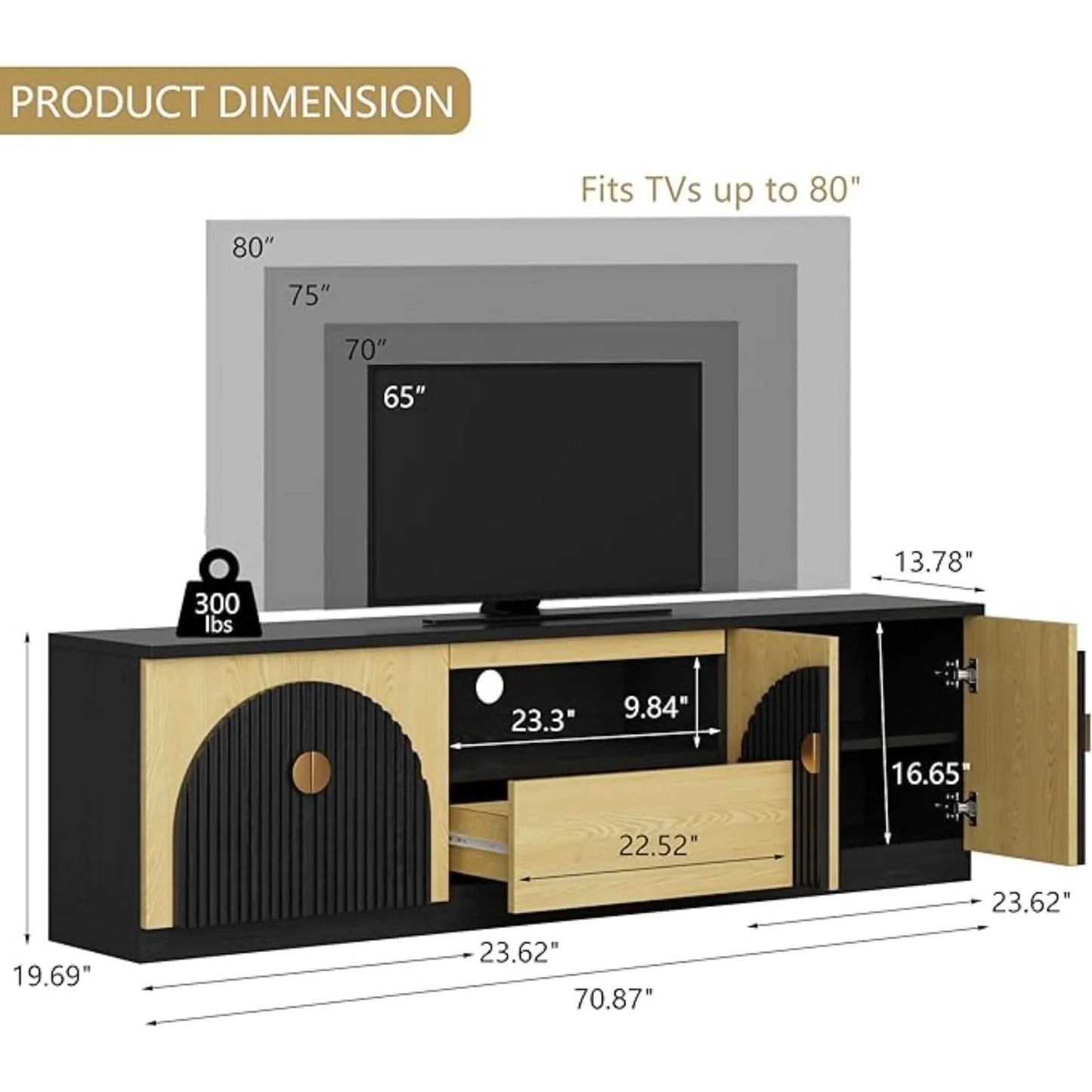 Modern TV Stand And Media Console For Living Room Entertainment