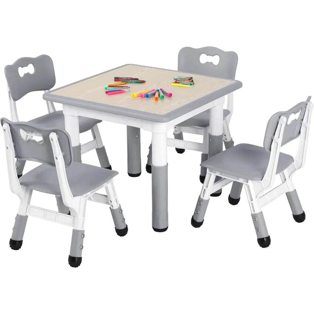 Ding Kids Table And 4 Chairs Set Wood