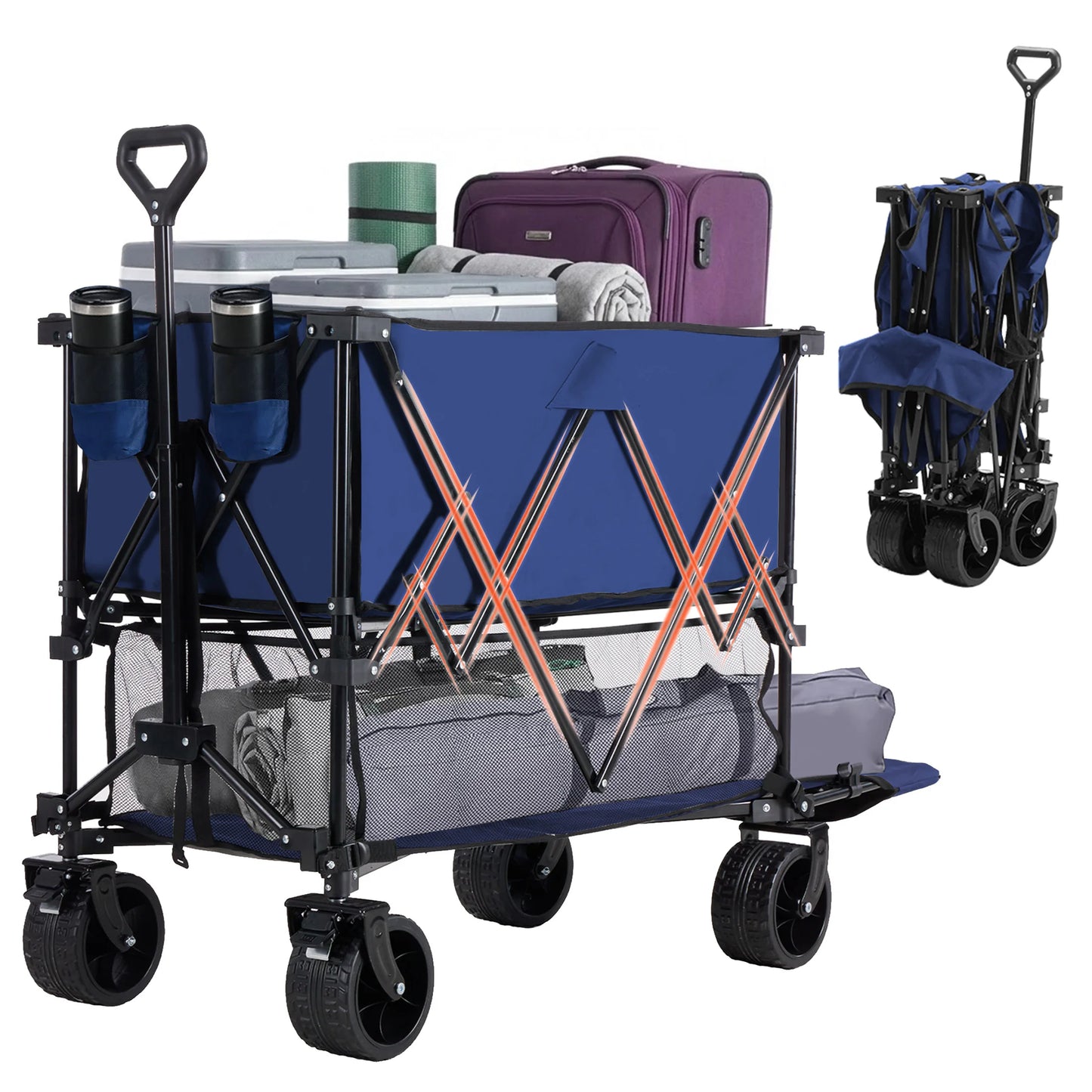 JHK Outdoor Double Decker Wagon Cart