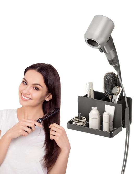 Hair Tool Organizer Wall Mounted Adjustable Hair Dryer Holder