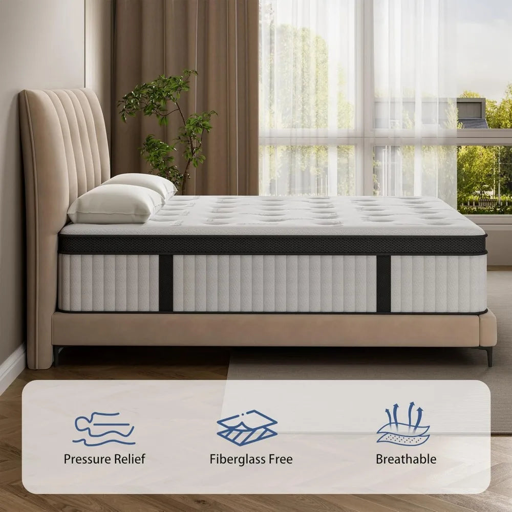 XIAOLANG Hybrid Mattress In A Box Memory Foam Pocket Springs