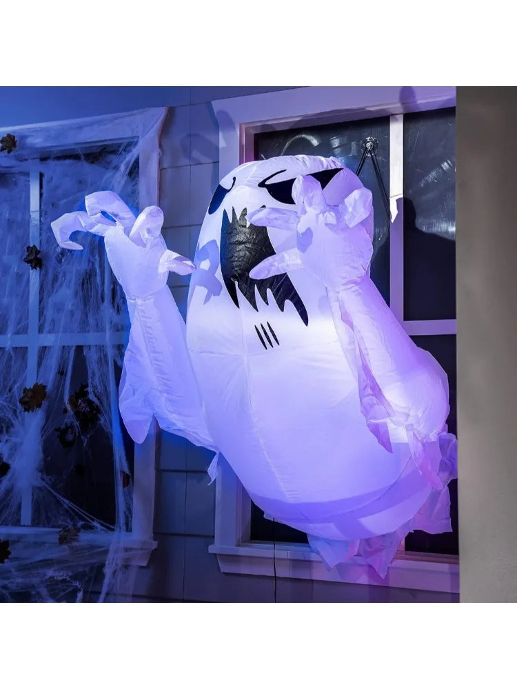 Halloween Flying Ghost Window Breakout Inflatable With LED Lights