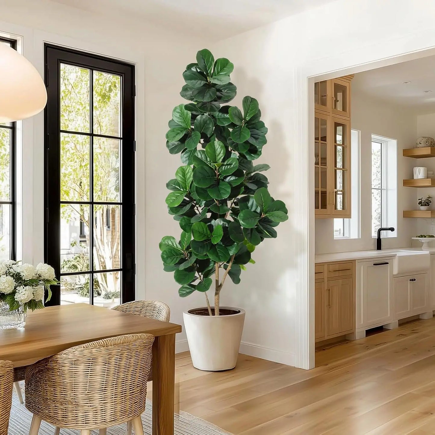 HiMISS Fiddle Leaf Fig Tree Artificial Realistic Planter