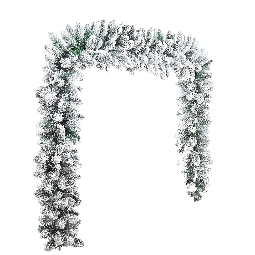 Snow Flocked Artificial Christmas Pine Garland for Holiday Home Decor